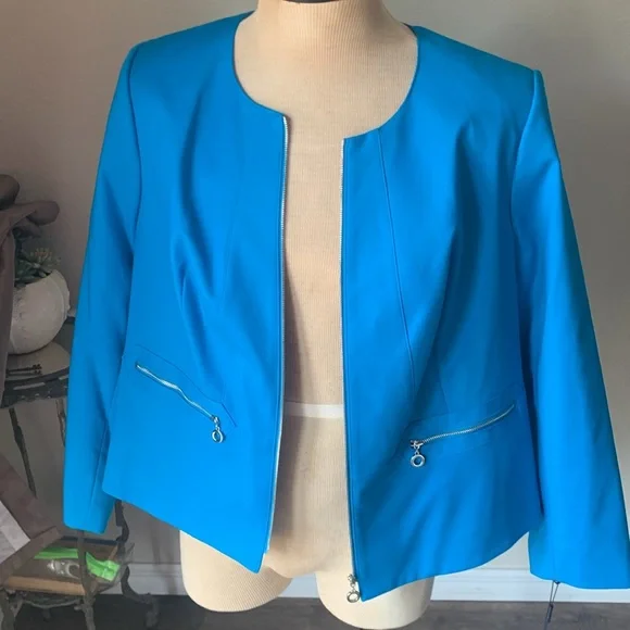 Calvin Klein blue dress blazer suit jacket 18W new with tags - Picture 10 of 13